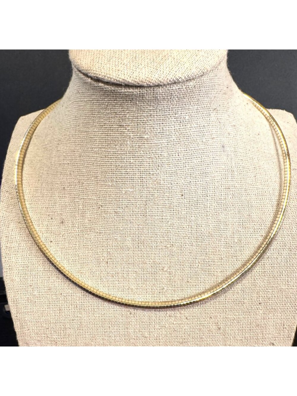 Gold Over Sterling Silver 925 Omega Chain Necklace Lobster Clasp 16.5" Length